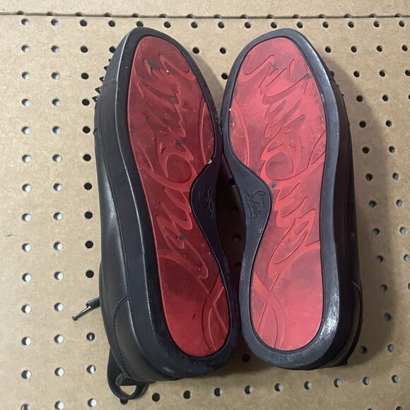 Christian Louboutin Shoes Mens Size 10 Black Red Bottoms Louis Junior Spikes main image 7